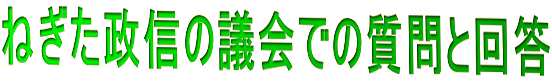 ねぎた政信の議会での質問と回答