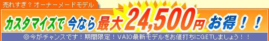 SONY VAIO �J�X�^�}�C�Y�ō��Ȃ�ő�24,500�~����