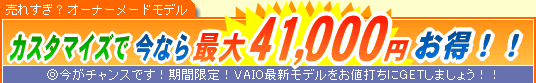 SONY VAIO �J�X�^�}�C�Y�ō��Ȃ�ő�41,000�~����