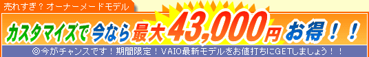 SONY VAIO �J�X�^�}�C�Y�ō��Ȃ�ő�43,000�~����