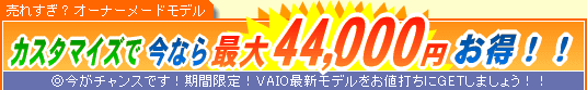 SONY VAIO �J�X�^�}�C�Y�ō��Ȃ�ő�44,000�~����