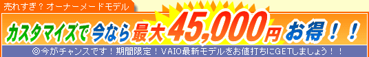 SONY VAIO �J�X�^�}�C�Y�ō��Ȃ�ő�45,000�~����