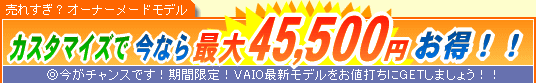 SONY VAIO �J�X�^�}�C�Y�ō��Ȃ�ő�45,500�~����