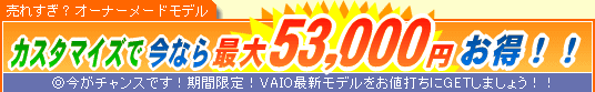 SONY VAIO �J�X�^�}�C�Y�ō��Ȃ�ő�53,000�~����