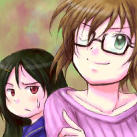 Black-frame glasses:Ar