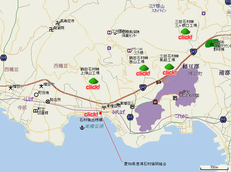 各工場及び積出桟橋位置図