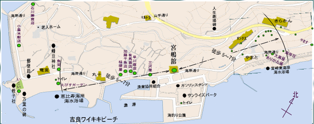 宮崎漁港周辺・吉良海岸地図