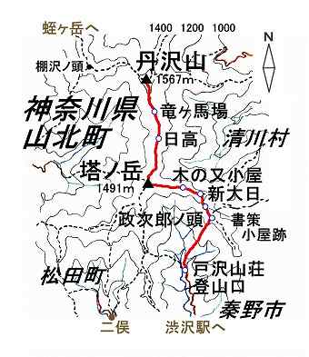 丹沢山マップ