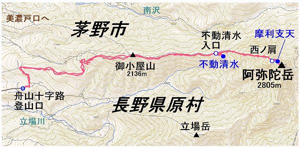 阿弥陀岳マップ