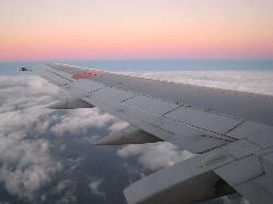 空から見る夕焼け