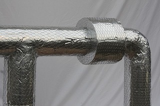 グラスウール保温筒+亀甲金網