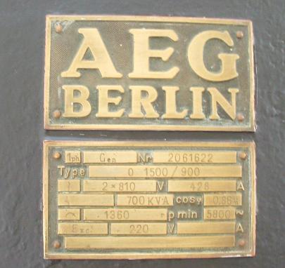 AEG社プレート